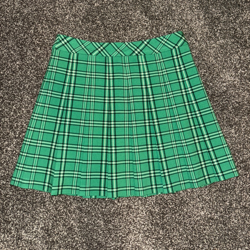 Sunday Best Green Checkered Mini Skirt